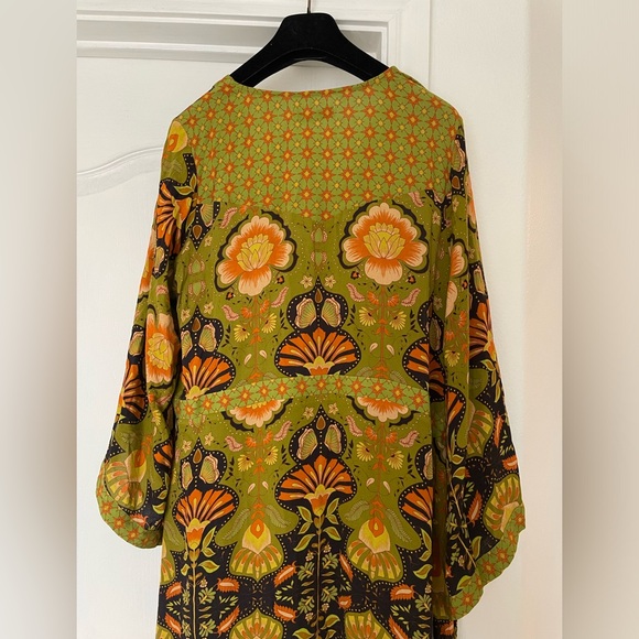 NINE LIVES BAZAAR EMPIRE DRESS COYOTE boho floral print Maxi Dress NWT XXL - Picture 14 of 15